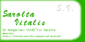 sarolta vitalis business card